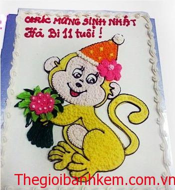 Bánh sinh nhật khỉ dễ thương mã B1727