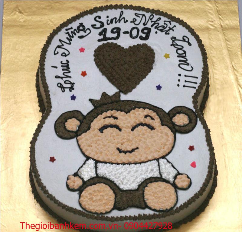 Bánh sinh nhật chú khỉ đáng yêu Mã B1730