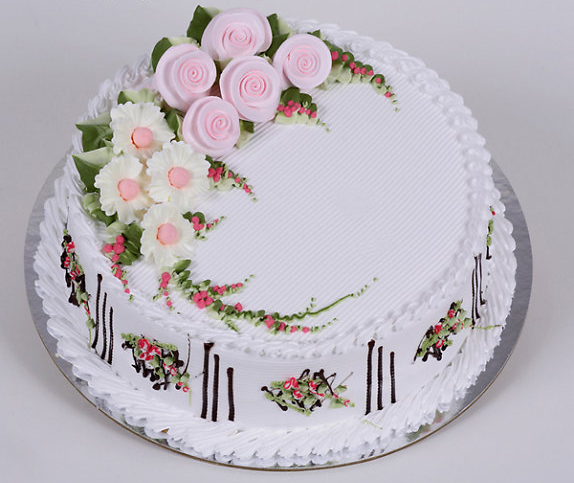 bánh sinh nhật với mẫu hoa hồng